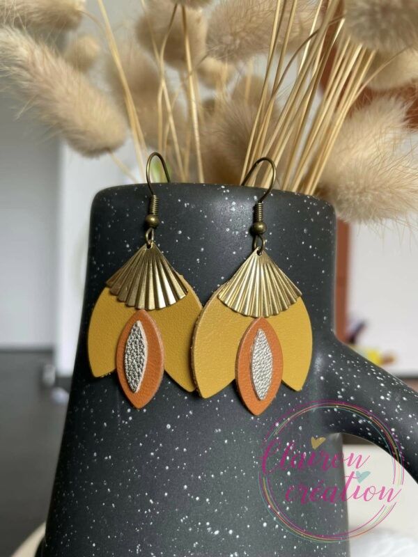 boucles en CUIR Dorées (115)