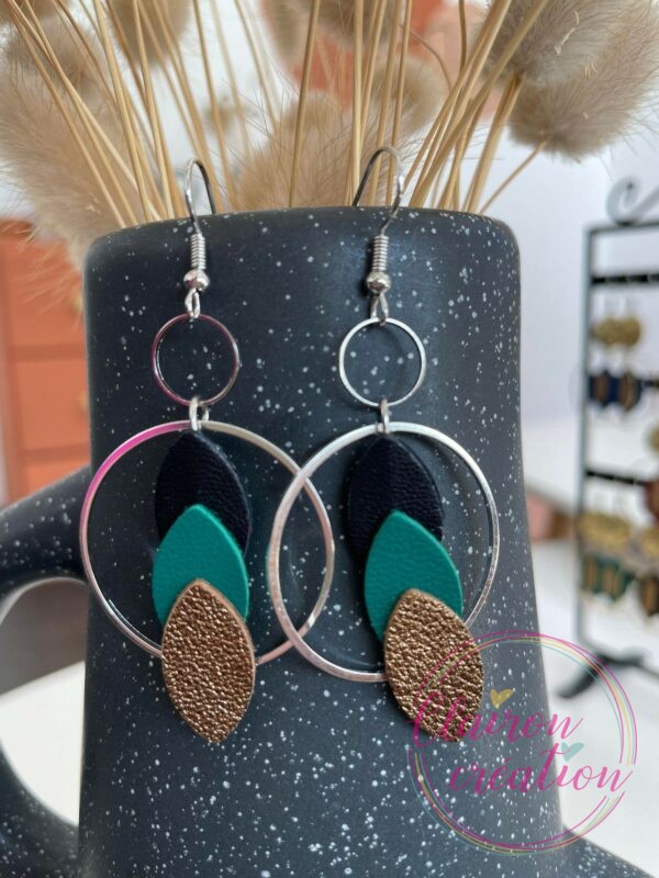 boucles en CUIR Argentées (123)