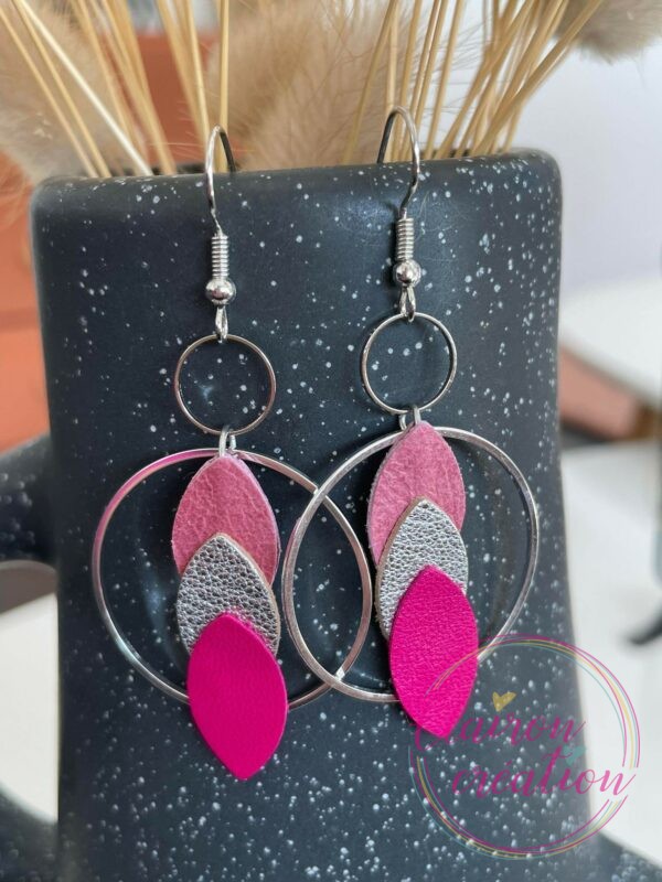 boucles en CUIR Argentées (125)