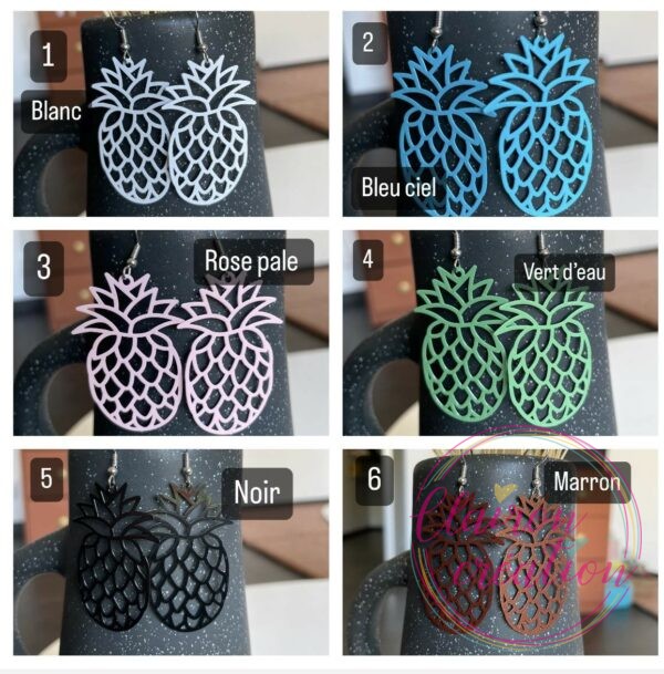 Boucles Ananas en filigrane