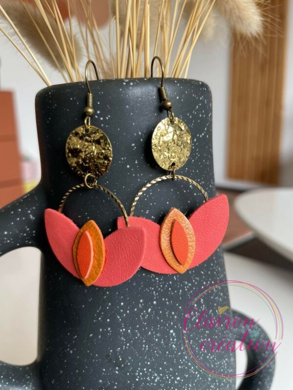 Boucles en CUIR Dorées (148)