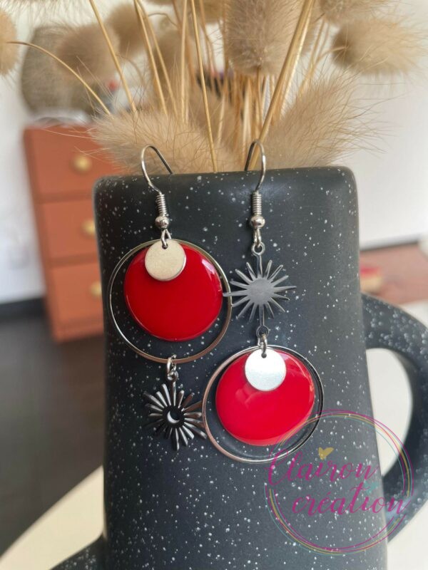 Boucles Asymétriques Rouge (71)