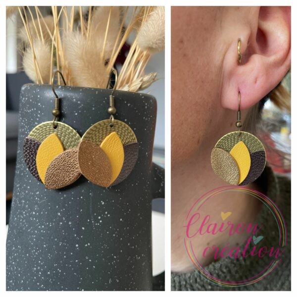 Boucles Cuir et Dorées