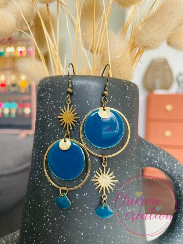 Boucles Asymétriques Bleu Canard (79)