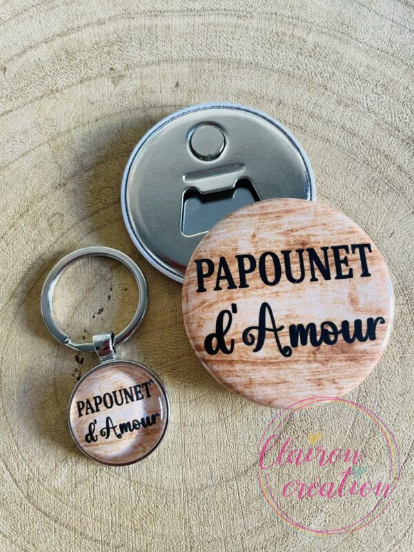 Lot décapsuleur magnétique + porte clé Papa (4)