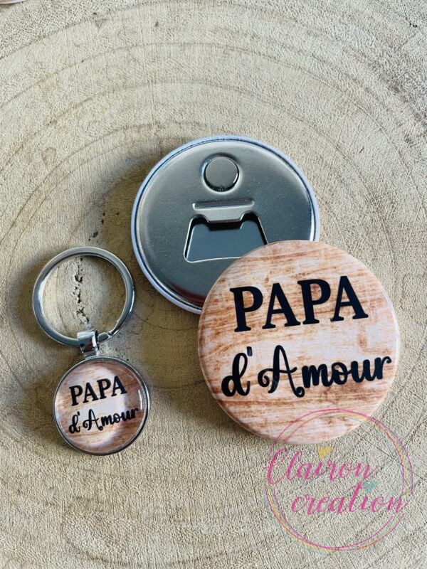 Lot décapsuleur magnétique + porte clé Papa (6)