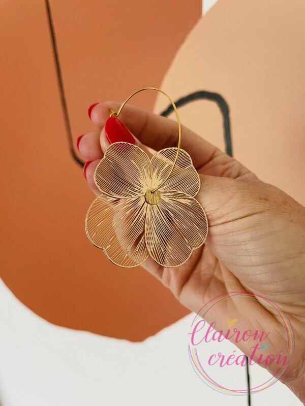 Boucles Dorées " FLEUR OLYMPE "