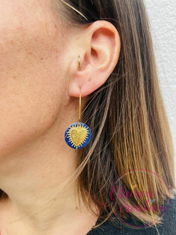 Boucles Coeur Artus Bleu