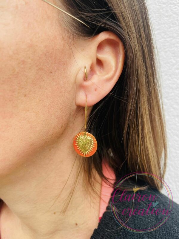 Boucles Coeur Artus Orange