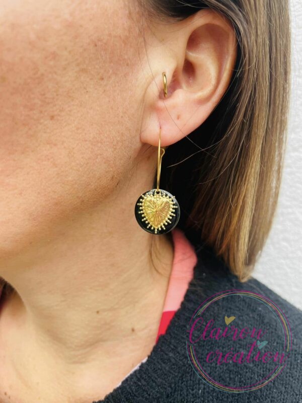 Boucles Coeur Artus Noir