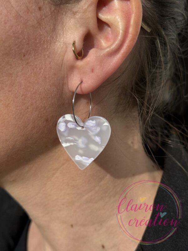 Boucles Amour Coeur acétate (8)