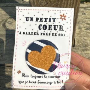 Badge coeur + sa petite carte