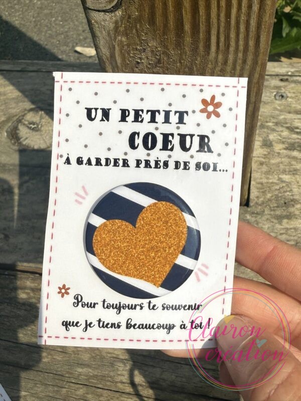 Badge coeur + sa petite carte
