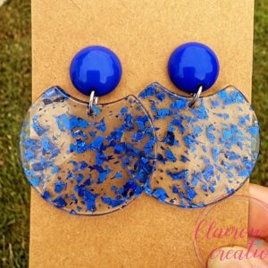 Boucles acétate paillettes bleues