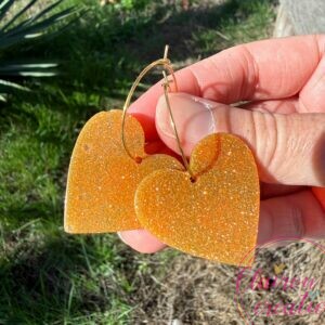 Boucles d'oreilles COEUR + Paillettes (5)